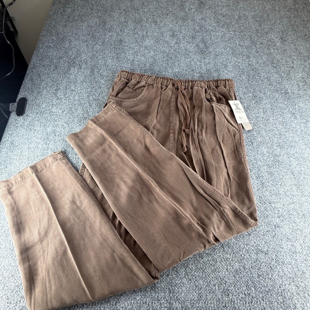 Jones New York Sport Tencel Drawstring Pants Bark Brown M P2524382 NWT
